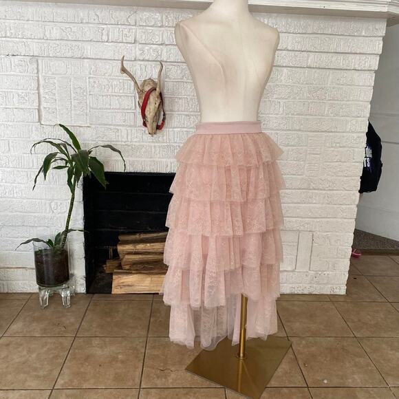 Y2k miss sixty pink lace skirt - Picture 2 of 5
